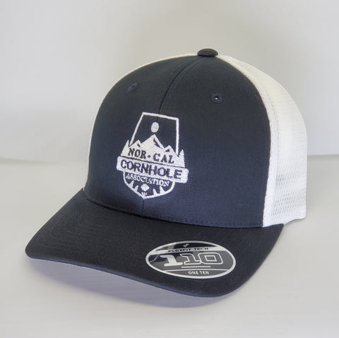 Nor-Cal Cornhole Association Flexfit (Black/White) - 110 Mesh-Back Cap - 110M