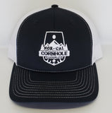 Nor-Cal Cornhole Association (Black/White) - Richardson Snapback Trucker Cap - 112