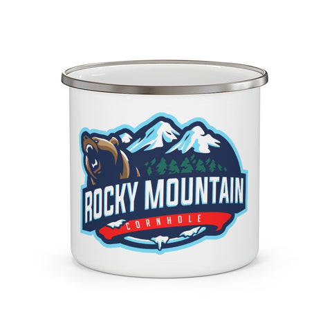 Rocky Mountain Cornhole Enamel Camping Mug