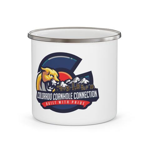 Colorado Cornhole Connection Enamel Camping Mug